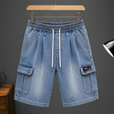 6 Pocket Denim Cargo Shorts