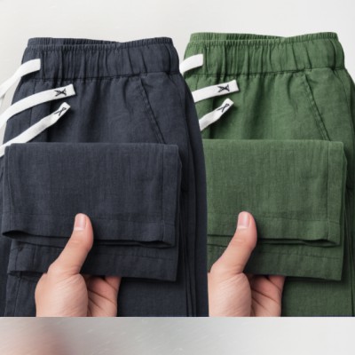 2 Pcs Remi Cotton Trouser(Black, Olive)