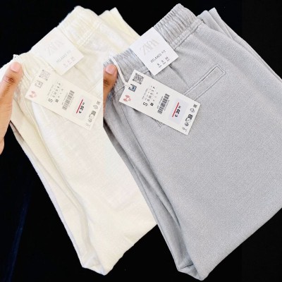 2 Pcs combo Most Demandable cotton trouser for Men (White & Ash)