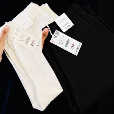 2 Pcs combo Most Demandable cotton trouser for Men (White & Black)