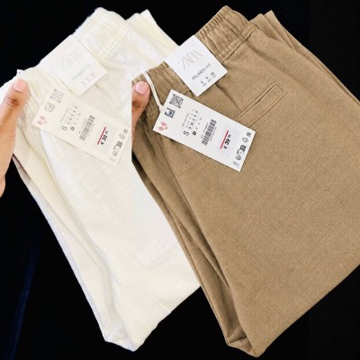 2 Pcs combo Most Demandable cotton trouser for Men (White & Brown)