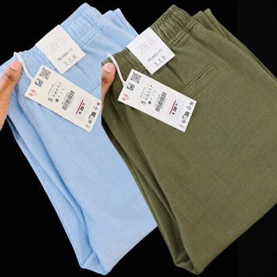 2 Pcs combo Most Demandable cotton trouser for Men (Sky & Olive)