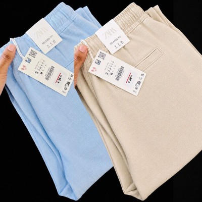 2 Pcs combo Most Demandable cotton trouser for Men (Sky & Biscuit)