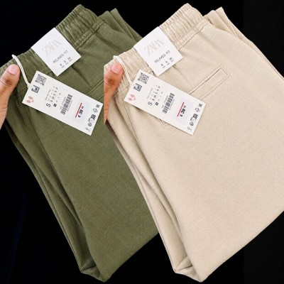 2 Pcs combo Most Demandable cotton trouser for Men (Olive & Biscuit)