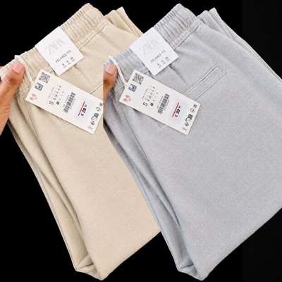 2 Pcs combo Most Demandable cotton trouser for Men (Biscuit & Ash)