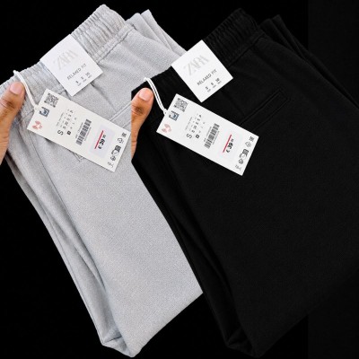 2 Pcs combo Most Demandable cotton trouser for Men (Black & Ash)