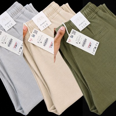 3 Pcs combo Most Demandable cotton trouser for Men (Ash, Biscuit & Olive)