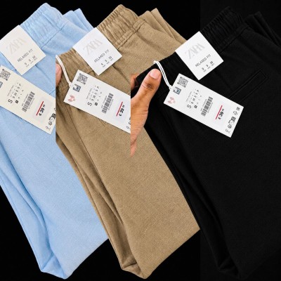 3 Pcs combo Most Demandable cotton trouser for Men (Sky, Brown & Black)