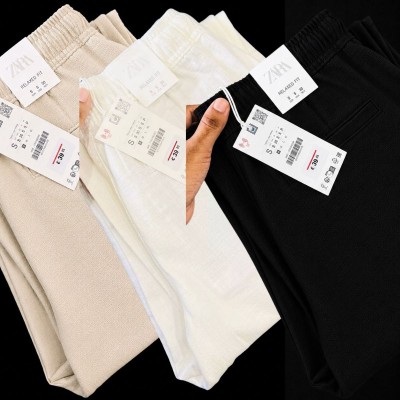 3 Pcs combo Most Demandable cotton trouser for Men (Biscuit, White & Black)