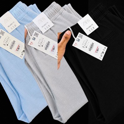 3 Pcs combo Most Demandable cotton trouser for Men (Sky, Ash & Black)