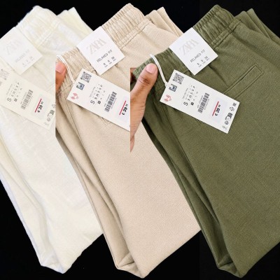3 Pcs combo Most Demandable cotton trouser for Men (White, Biscuit & Olive)