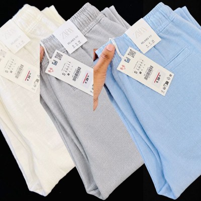 3 Pcs combo Most Demandable cotton trouser for Men (White, Ash & Sky)