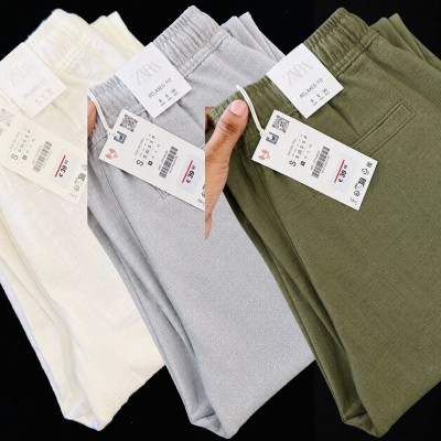 3 Pcs combo Most Demandable cotton trouser for Men (White, Ash & Olive)